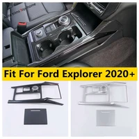 for ford explorer 2020 2022 transmission shift gear panel frame decoration cover trim carbon fiber matte interior accessories