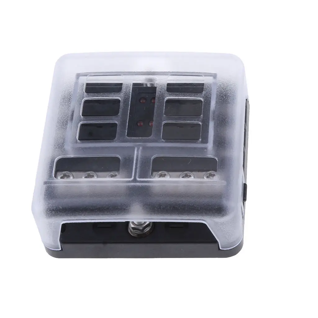 

Universal Car Boat 6 Way Fuse Box Holder Block w/ LED Warning