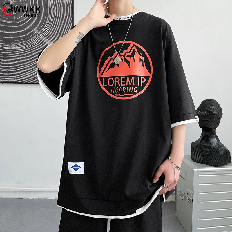 

WWKK 2021 New Summer Kawaii Men Women Anime Print t Shirts Korean Version Trend Breatheable Clothes Casual Hip Hop Streetwear