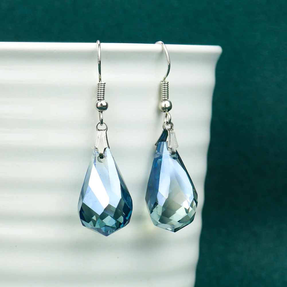 Роскошные серьги-подвески из искусственного стекла цвета AB Висячие кварцевые
