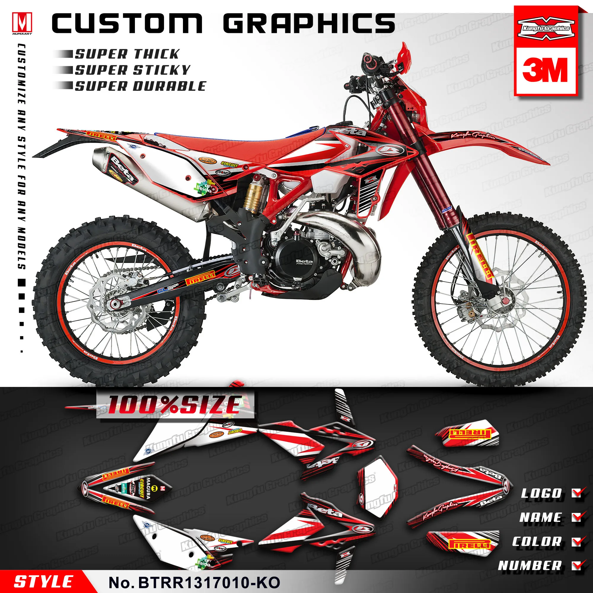 KUNGFU графика MX гоночные наклейки на заказ наклейка комплект полная пленка для