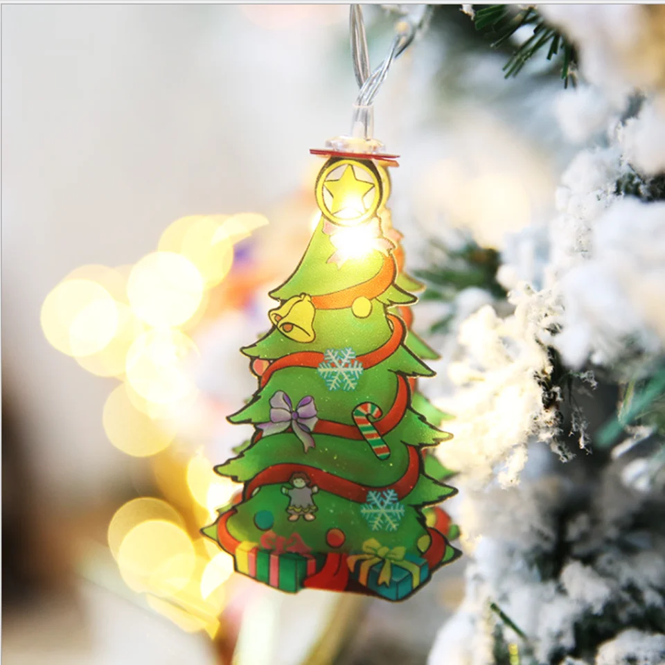 

Christmas String Lights, Santa Claus Snowflake Tree LED String Battery Operated Decorative for Indoor and Outdoor, Party