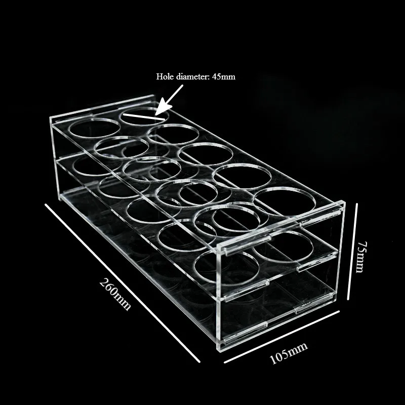 Plexiglass Rack For Centrifuge Tube 120ml Stand Place 10 Tubes Transparent Test Holder Diameter 45mm | Канцтовары для офиса и