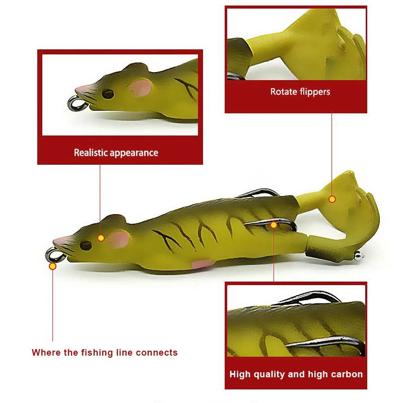 

High Quality Bionic Bait Simulation Mouse Fishing Lure for Fishing Outdoor Durable Reusable N66
