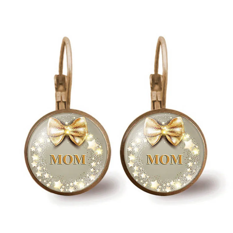 Лучшие в мире висячие серьги Мама Любовь мама Цитата стекло кабошон Винтажные