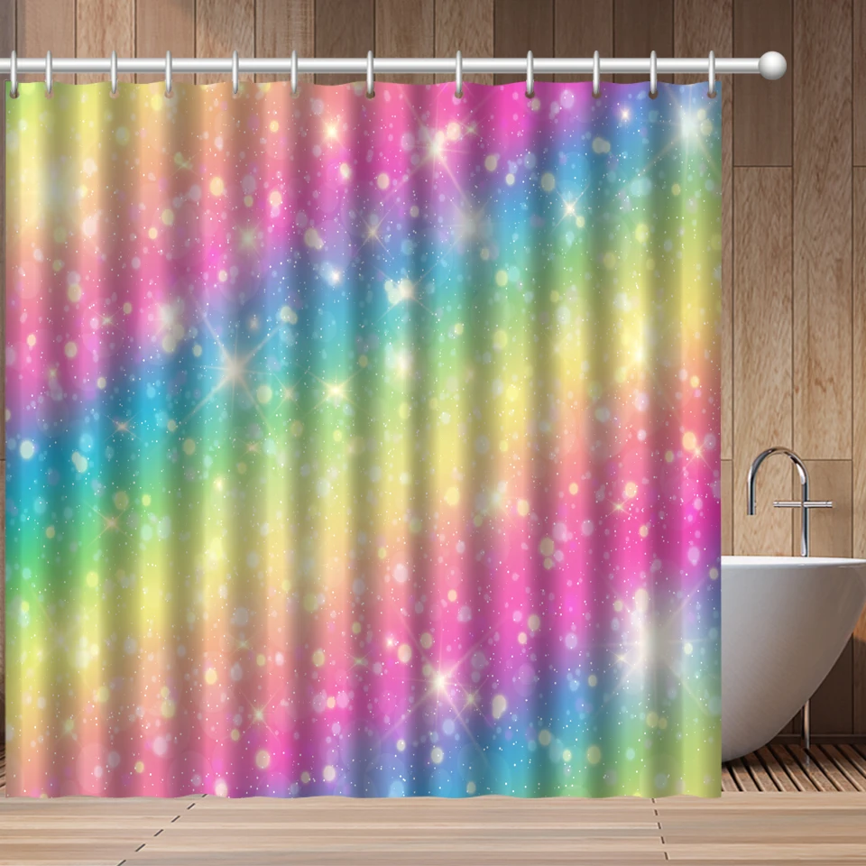 Занавеска для ванной с 3d принтом радуги водонепроницаемая моющаяся шторка душа