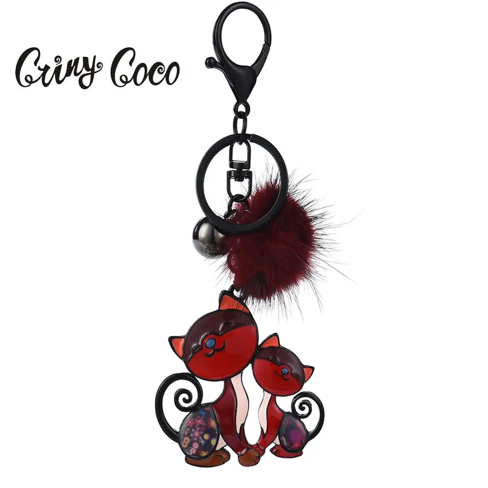 Cring Coco 2019 Популярные Меховые помпоны для кошек Брелки женщин лучший подарок