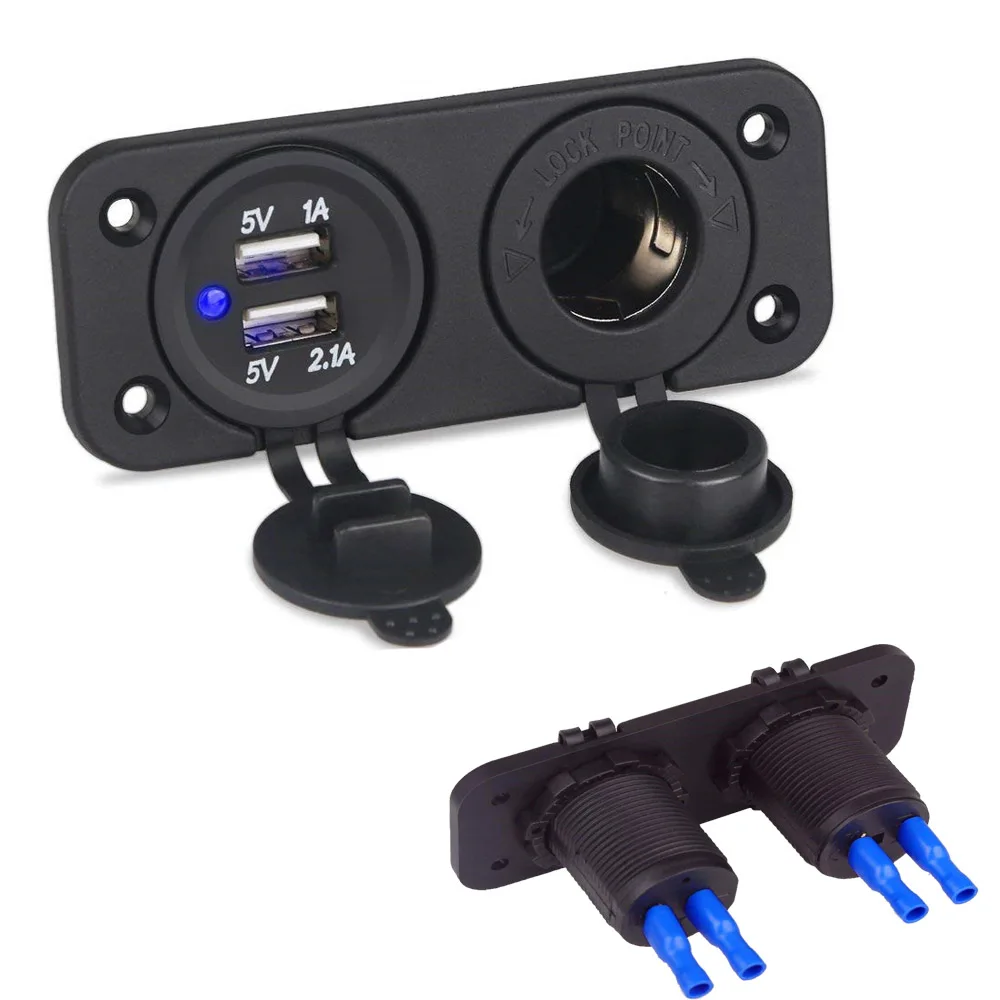 2 Переключатель отверстия Панель для автомобиля лодка яхта морской синий