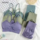 Бесшовный спортивный костюм для йоги из 2 предметов, Женский комплект из двух предметов для спортзала, модные костюмы для фитнеса, наряд, бюстгальтер, леггинсы, спортивная одежда