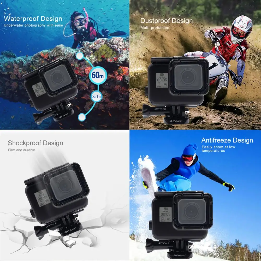 Водонепроницаемый защитный чехол PULUZ 60 м для дайвинга GoPro HERO (2018)/HERO7 Black/6/5 базовое