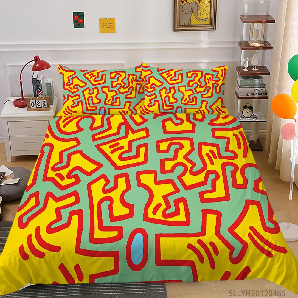 

3D Bedding Set Colourful Duvet Cover Set 2/3 Pcs Polyester Bedclothes King Queen Full Double Single Twin Bedroom Decor Dropship