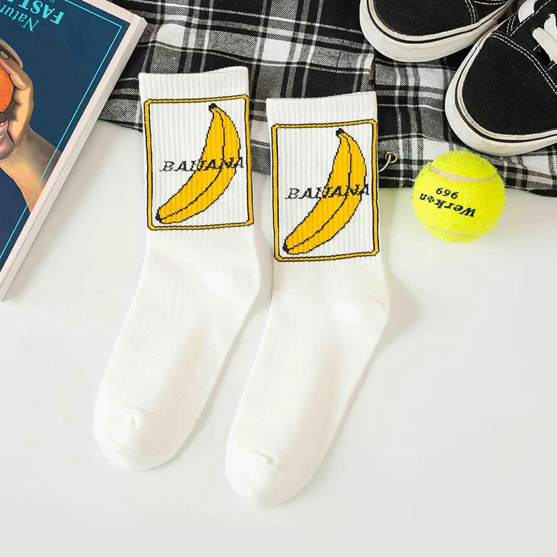 

Autumn Winter Cartoon Banana Cute Socks Women Japnaese Korean Stylle Funny Socks Cotton for Mujer 092401