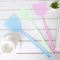 3pcs fly swatter pest control manual plastic durable long handle solid color home fly swatter mosquito repellent tool