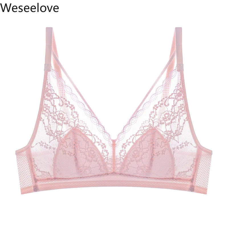 

Weseelove Super Push Up Bra for Big Breasted Women Lace Bralette Crop Top Sexy Underwear Women's Plus Size Lingerie Summer B28-1