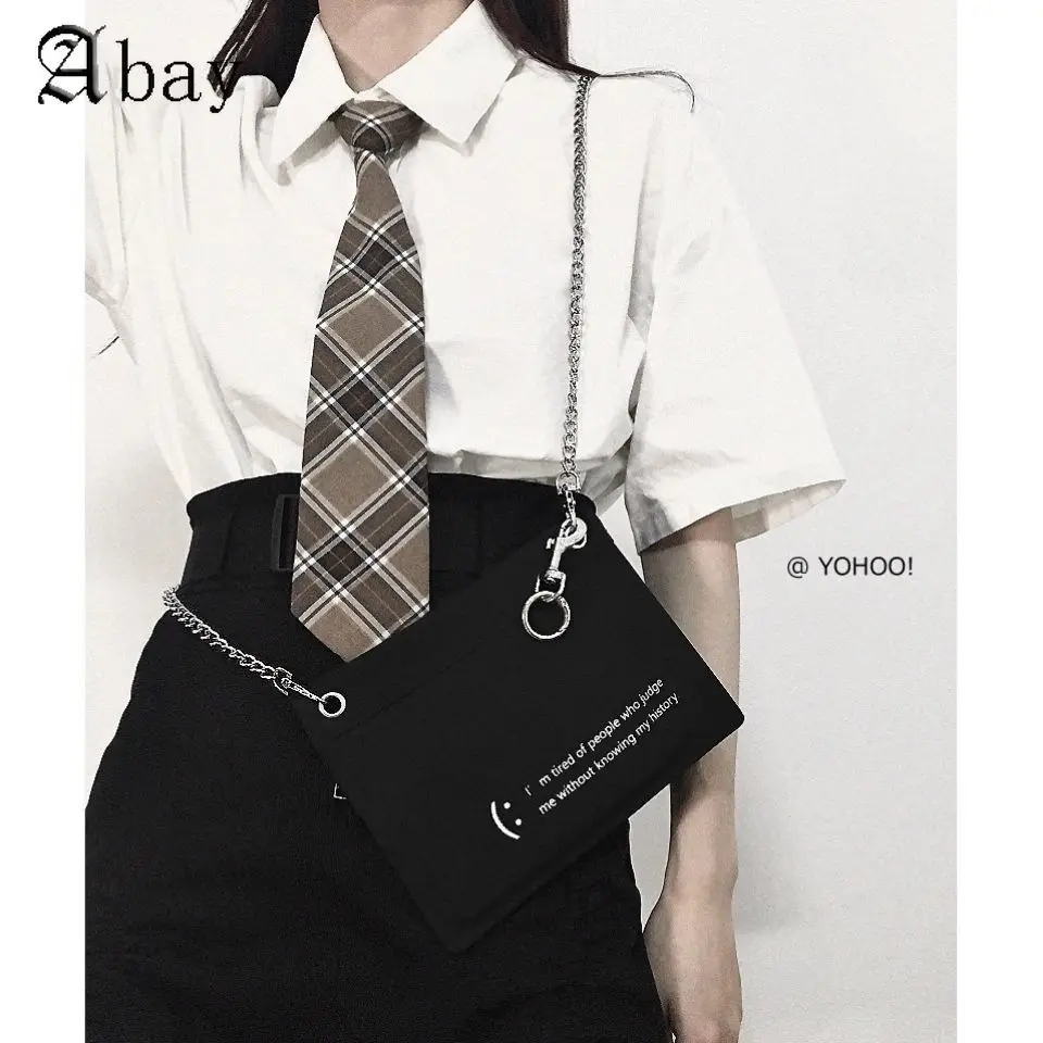 

Cool Chain Versatile Mobile Phone Bag Messenger Bag Small Letter Canvas Bag CrossBody Bag Woman Rock Unisex Forever Young
