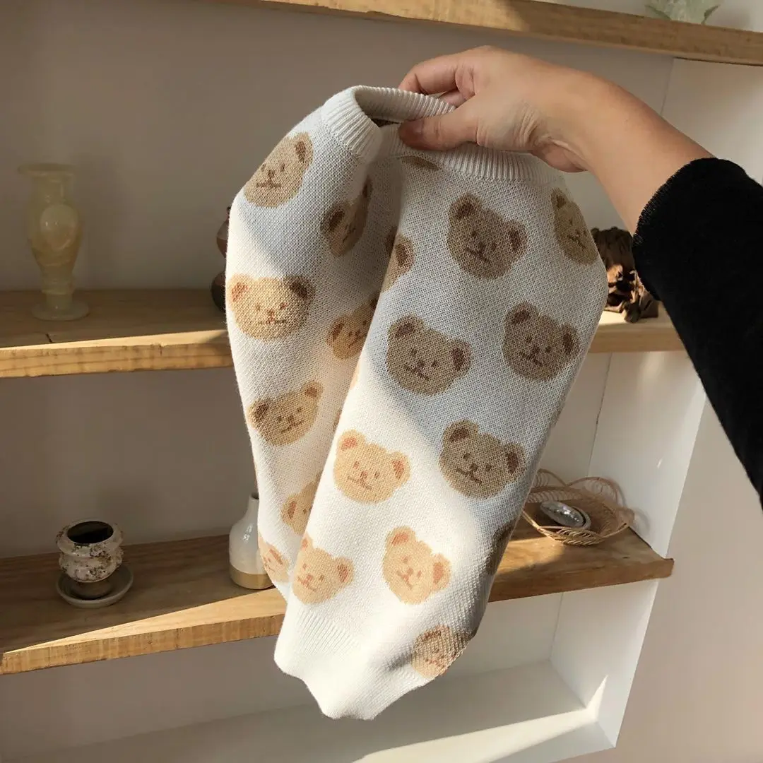 FATHIN 100% хлопок милый медвежонок вязаный свитер для маленьких и больших собак