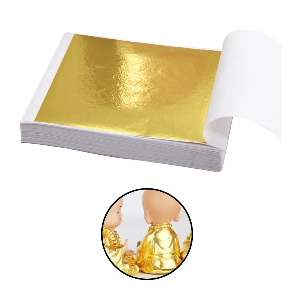 

100pcs Foil Sheet Home Office Wall DIY Gilding Copper Foil Paper Gift Box Case Handicrafts Gilding Decoration