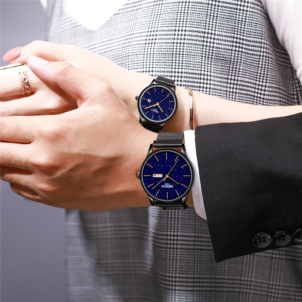 Часы наручные NIBOSI мужские/женские кварцевые роскошные простые