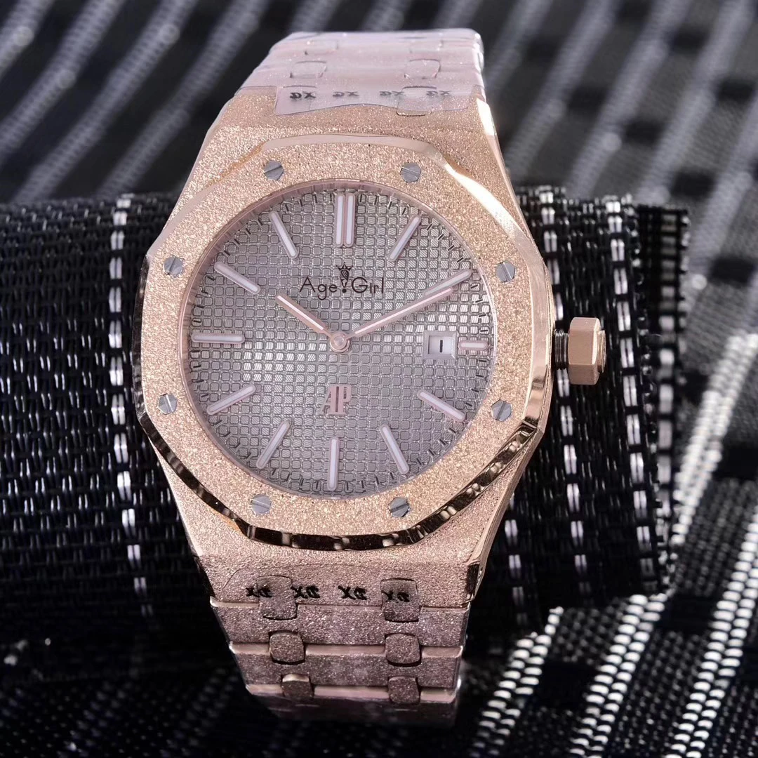 Rose Gold Grey Роскошные брендовые Новые Мужские автоматические механические из нержавеющей стали розовое золото матовая прозрачная лампа Бронзовый сапфир Ограниченная серия часов черный AAA - Цвет: Rose Gold Grey
