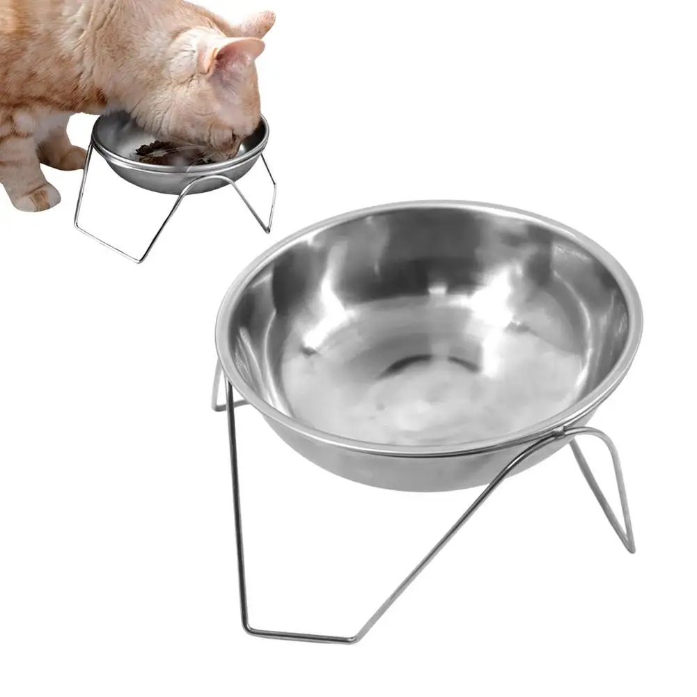 

Pet Food Bowl Elevated Cat Food Water Bowl Stainless Steel Pet Bowls 15Tilted Raised Cat Dishes Feeder For Indoor Cats Dogs Pets