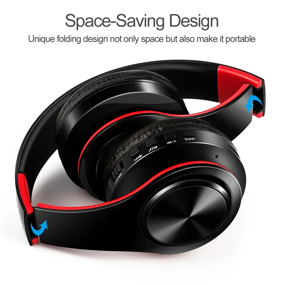 Беспроводные складные наушники Bluetooth 4 0 стереогарнитура 3 5 мм проводные