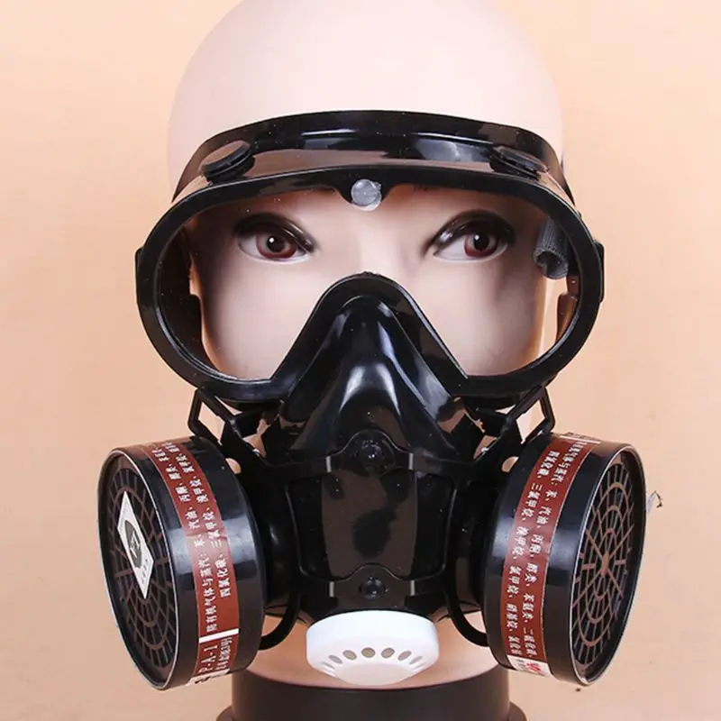 

Respirator Gas Mask Filter Box Chemical Anti-Dust Filter Military Eye Goggle Set