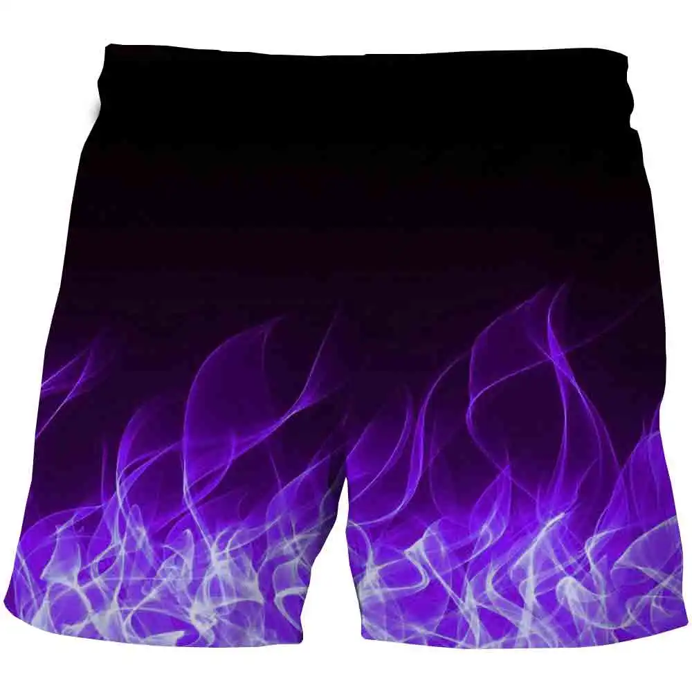 

New Lce Hot Dragon 3D swimming trunks Men Summer Fashion Beach Pants Casual Men Women Swimwear Blue Flame Print Surf Shorts Male