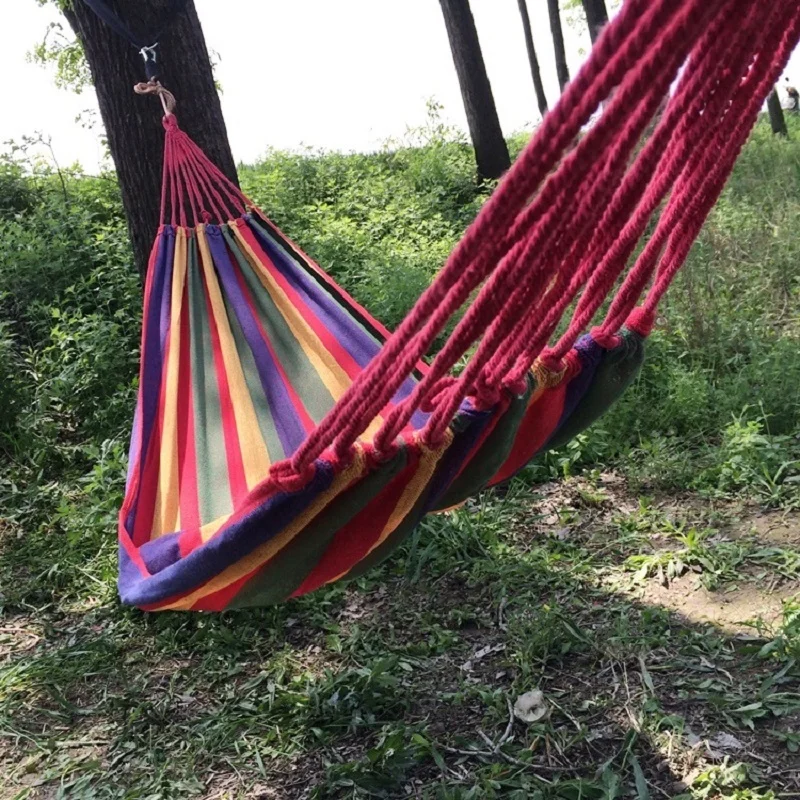 Portable Outdoor Garden Hammock Hang BED Travel Camping Swing Canvas Stripe Free Shipping | Мебель