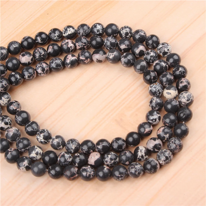 

Natural Emperor Black 4/6/8/10/12mm Bead Round Bead Spacer Jewelry Bead Loose Beads For Jewelry Making DIY Bracelet