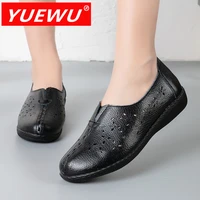 yuewu large size women%e2%80%99s casual flat shoes non slip loafers round head hollowed out shoes with shallow mouth cover