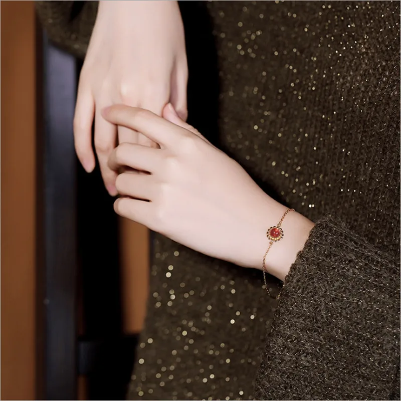 Женский браслет из серебра 100% пробы с золотым покрытием | Украшения и аксессуары