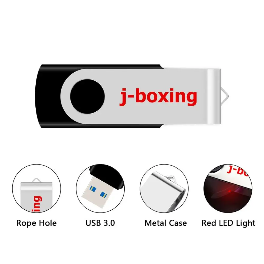 Флэш-накопитель J-boxing 16 ГБ металлический флэш-накопитель 32 64 USB флэш-диск для ПК Mac