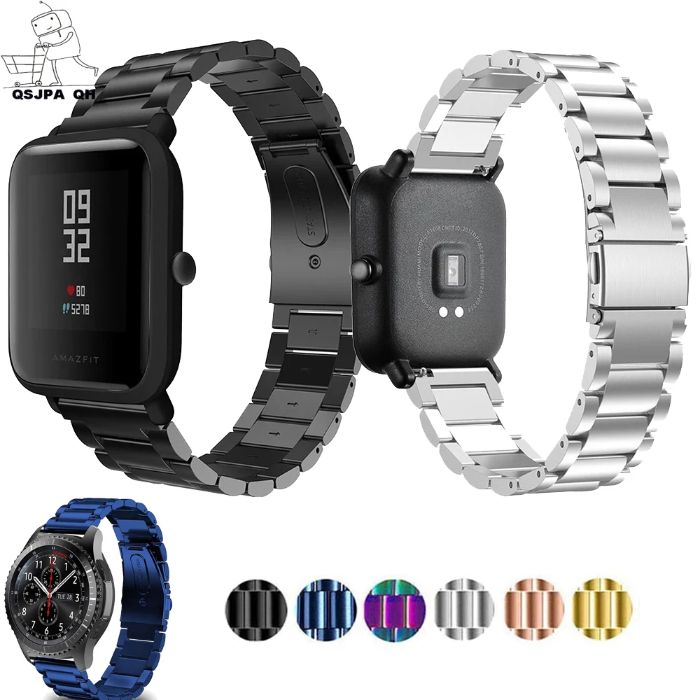 Ремешок из нержавеющей стали для Xiaomi Huami Amazfit Bip Bit Lite Youth GTS GTR 42 мм умный Браслет 20