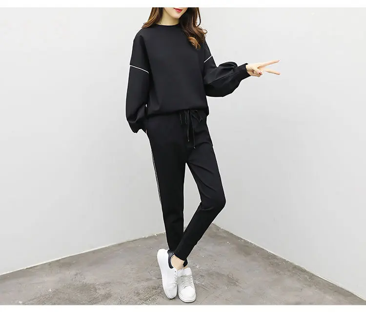 4xl женский спортивный костюм, повседневные спортивные комплекты, женские Лоскутные толстовки, Толстовка и спортивные штаны, комплект из 2 предметов, весна-осень, набор для бегунов