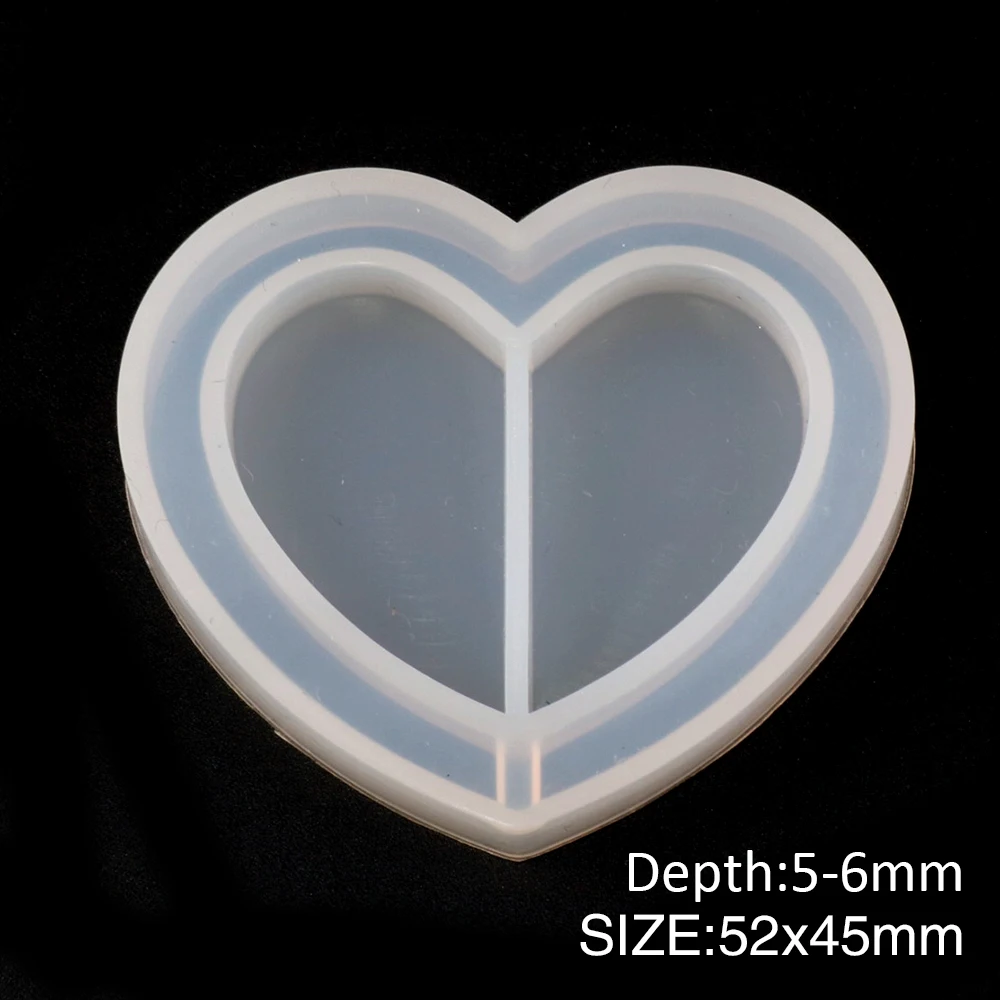 52x45mm Новые Клубничные прозрачные силиконовые формы смолы ледяные звезды шейкер Брелоки для ключей блестящая форма DIY инструмент для выпечки ювелирных изделий, 10Yc7453 - Цвет: 52x45mm