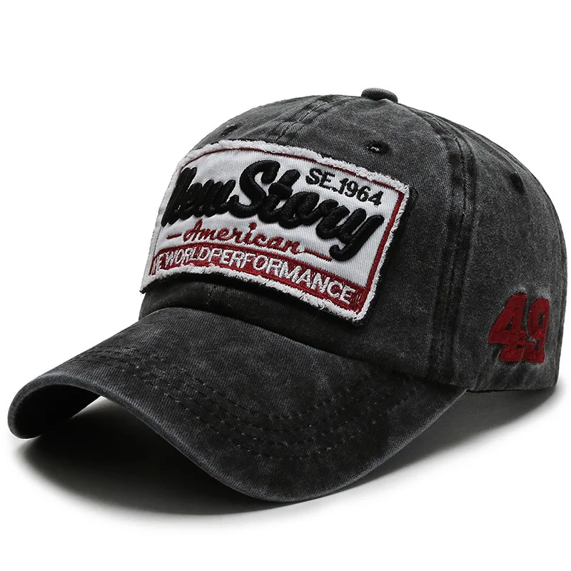 

Washed cotton men baseball cap denim snapback sun hat for women gorras casual Casquette embroidery letter outdoor retro cap