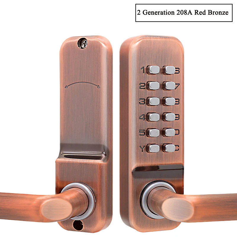 Серебряный Длинная Ручка Бесключевой Механический Цифровой Дверной Замок