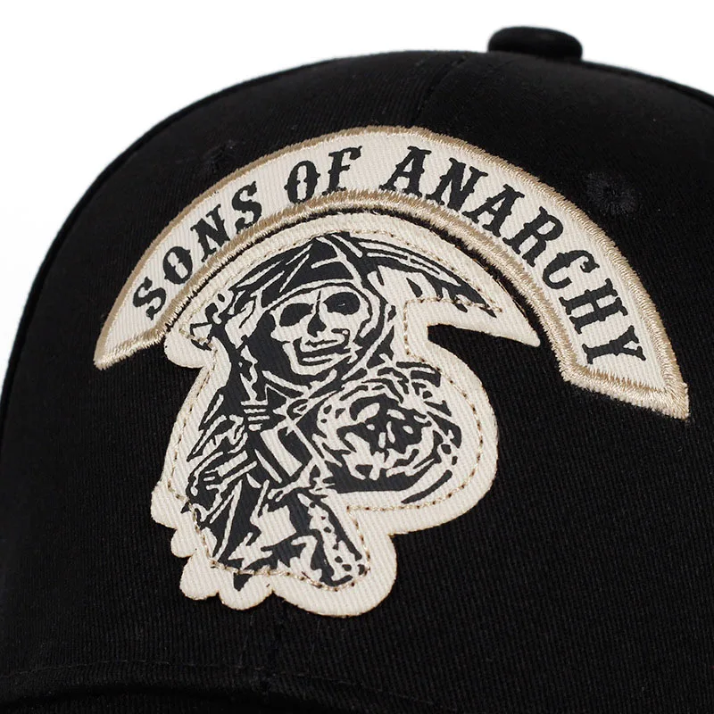 Бейсболка унисекс SOA Sons of Anarchy Кепка-снепбек с вышивкой черепа для мужчин и женщин