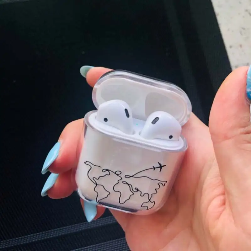 Роскошные аксессуары для карт чехол Airpods 1 2 прозрачные Bluetooth наушники дорожные