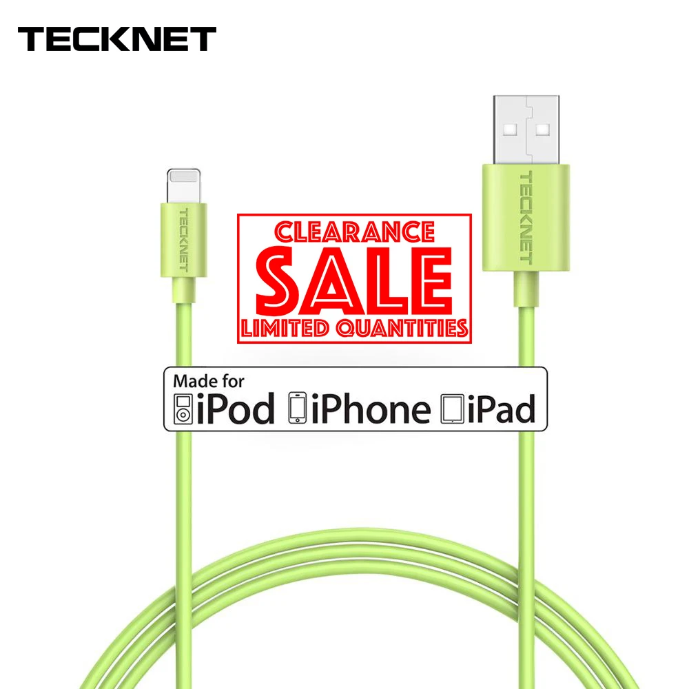 TeckNet кабель с сертификацией MFi 1 м USB зарядное устройство кабель для IOS10 iPhone XR X XS MAX 8 7 5 6 6S Plus 2.4A Быстрая зарядка кабель для передачи данных