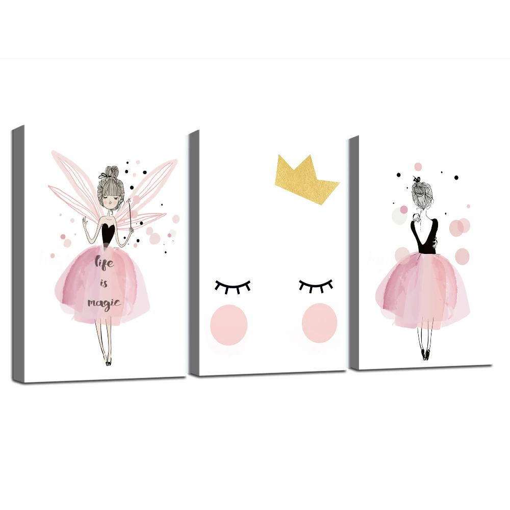 Картина на холсте в рамке для детской комнаты настенный мультяшный плакат с