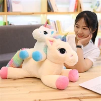 406080 cm lying posture unicorn plush toy soft stuffed animal doll kawaii rainbow unicorn doll for childrens holiday baby bir