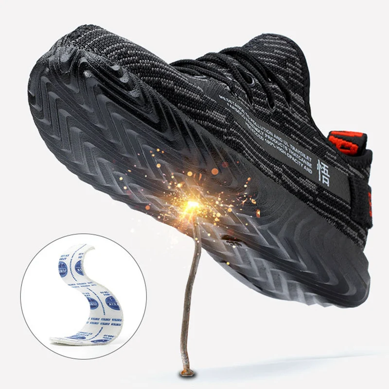 2020 Мужская Рабочая безопасная обувь дышащая уличная мужская со стальным носком с