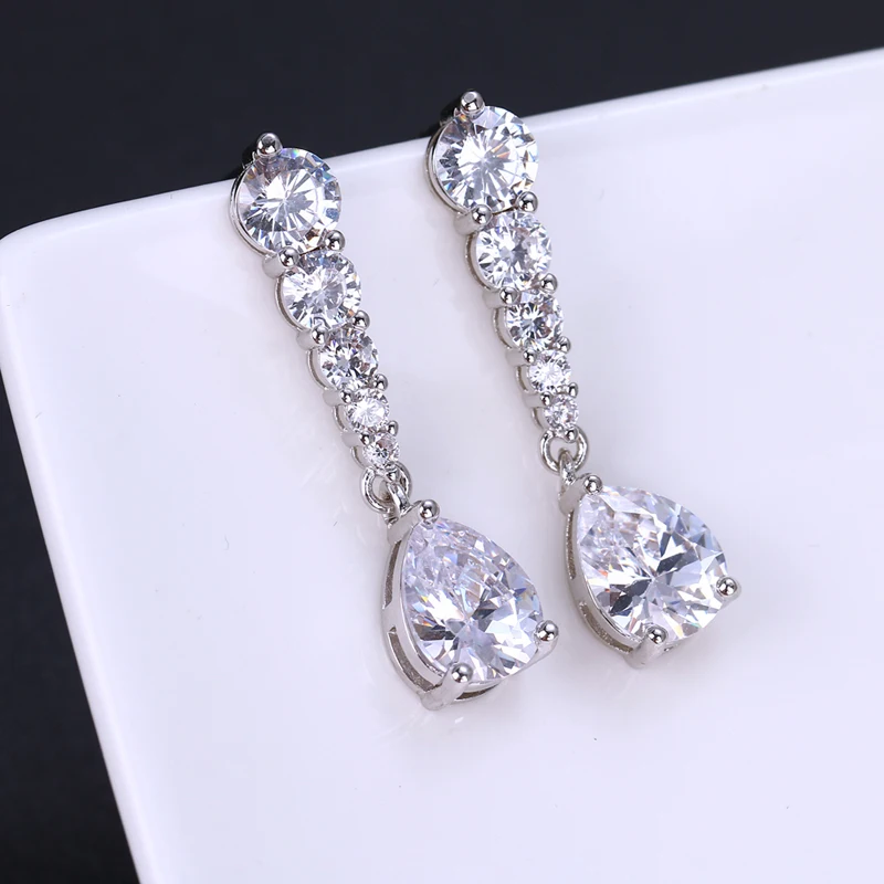 Серьги подвески женские с круглыми фианитами и кристаллами|Серьги-подвески| |