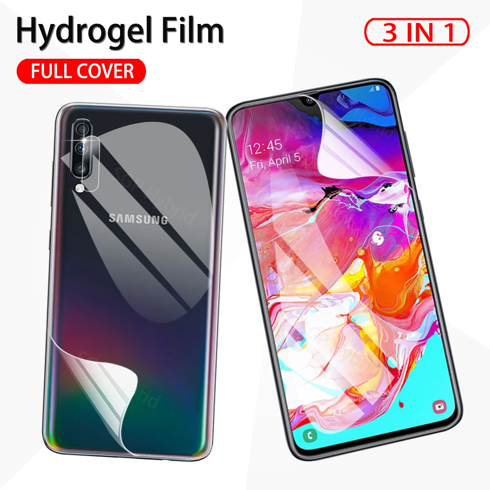 

3 IN 1 Hydrogel Film For Samsung Galaxy A70 SM-A705F A705 Protective Film For Samsung A70S SM-A707F A707 Safety Film Not Glass