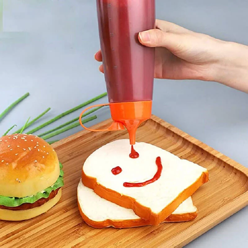 1 шт. Squeeze шприц бутылки для специй с поворотным на Кепки крышками кетчуп