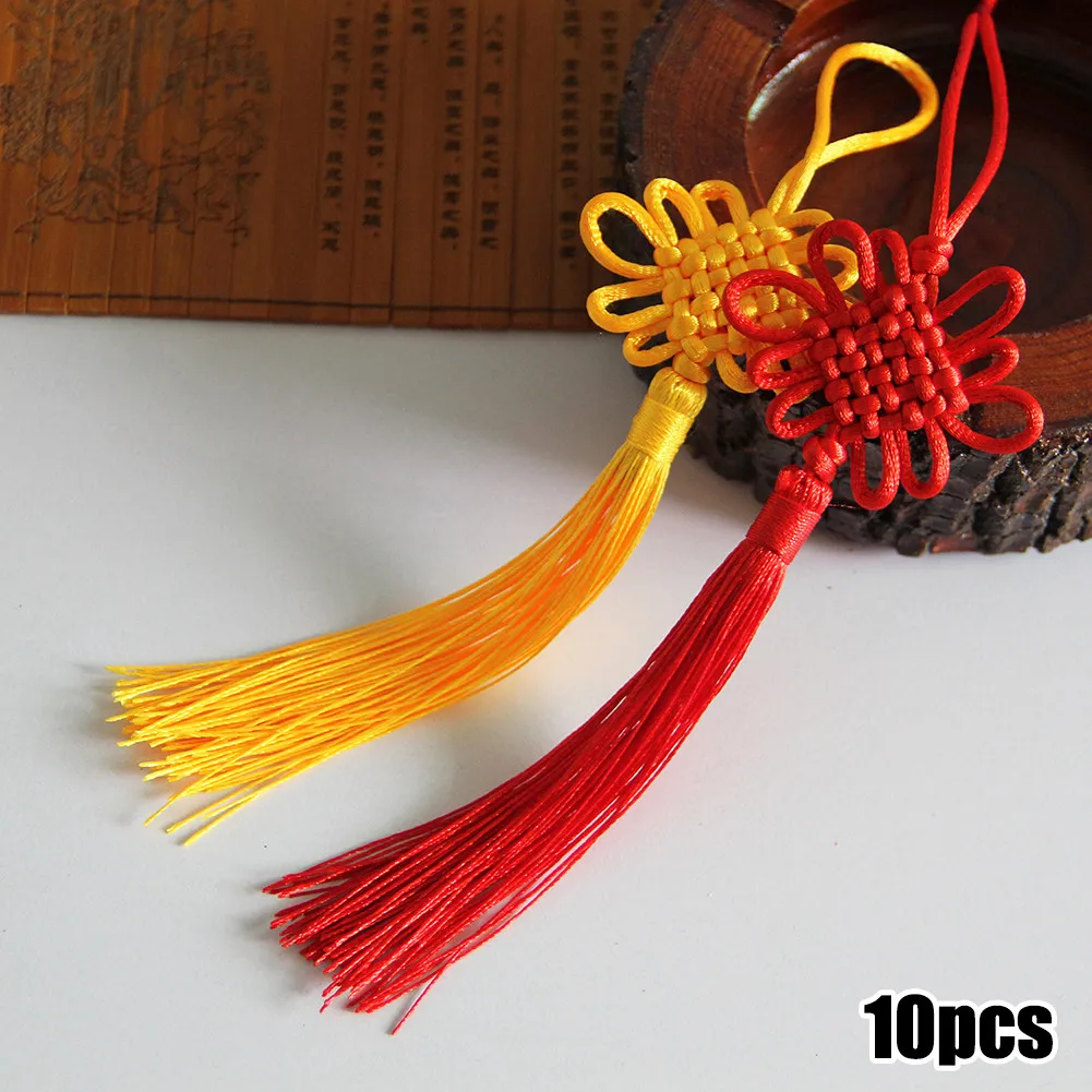 

10pcs Chinese Knot Red/Yellow Tassel Cords 8.66*2.16in Spring Festival Chinese Knot Tassel Decoration For Chinese New Year Gift