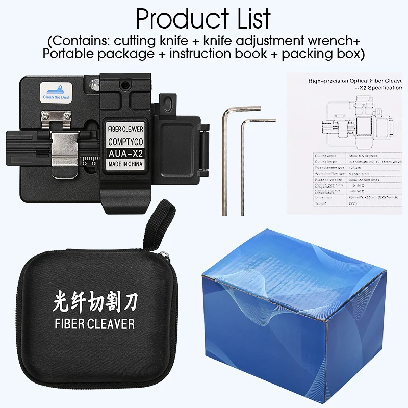 2021 New FTTH High Precision Cutting Ttool AUA-S2/X2 Optical Fiber Cleaver Cable Cutting Knife Fiber Cleaver