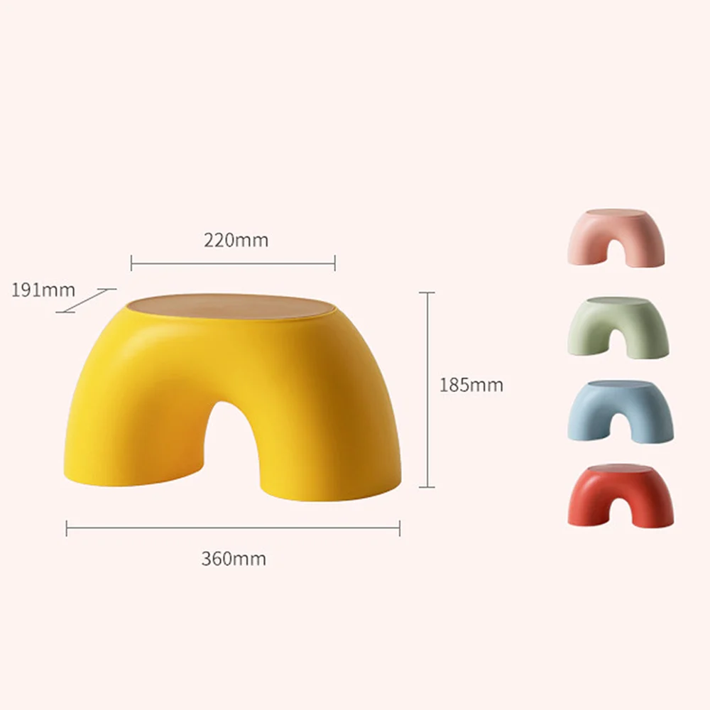 

1Pc Annular Small Stool Simple Anti-slip Low Stool Shoes Wearing Stool Comfortable Stool for Home Office (Yellow)