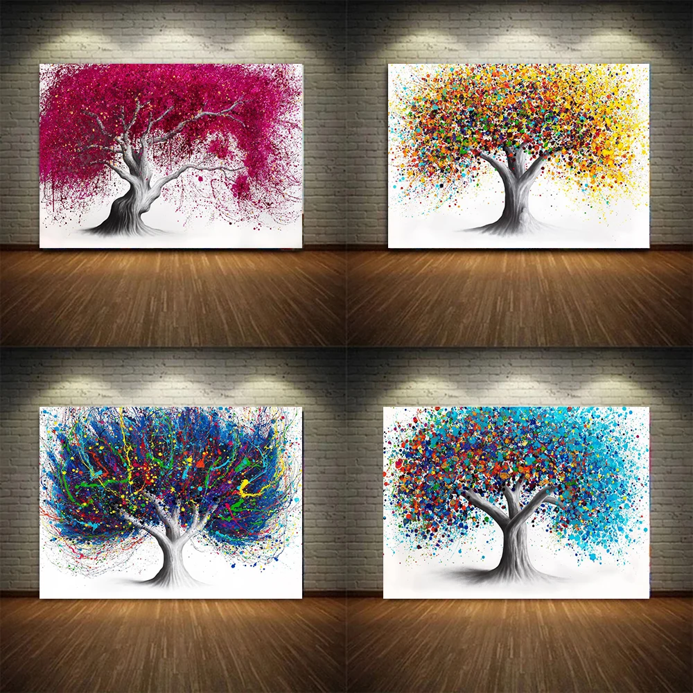 

Abstract Tree Paintings Print On Canvas Posters And Prints Modern Landscape Wall Art Pictures Home Wall Decor Cuadros No Frame